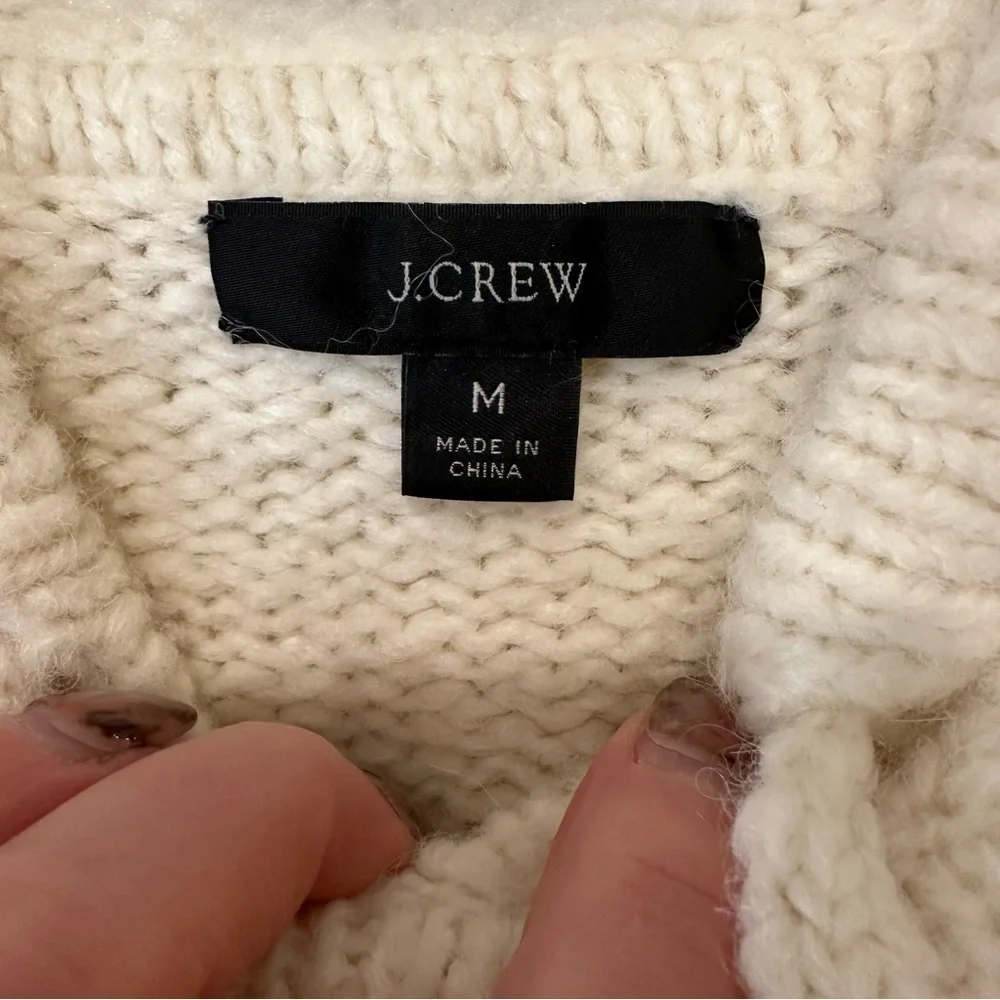 J. Crew Cozy Cream Knit Sweater Hoodie